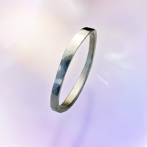 Heavy London Forged Bangle in Silver