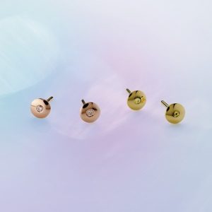 Tiny Round Studs with Diamonds