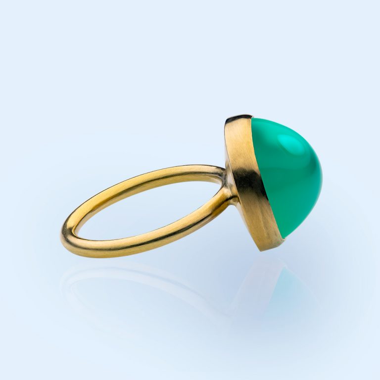 green opal ring with Fairtrade gold