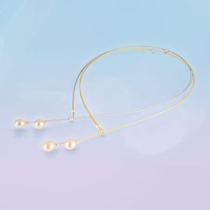 Eva Necklace with 5 Small and 2 Oval Pearl Drops