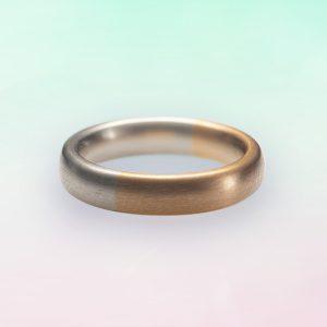 Half & Half Elliptical Wedding Ring - Wide
