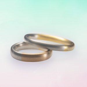 Half & Half Elliptical Wedding Rings