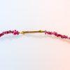 Red Spinel Chip Bead and grey diamond bead Necklace by Cox and Power jewellers London