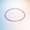 Red Spinel Chip Bead and grey diamond bead Necklace by Cox and Power jewellers London