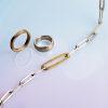 Forged Link Necklace - Silver & Rose gold