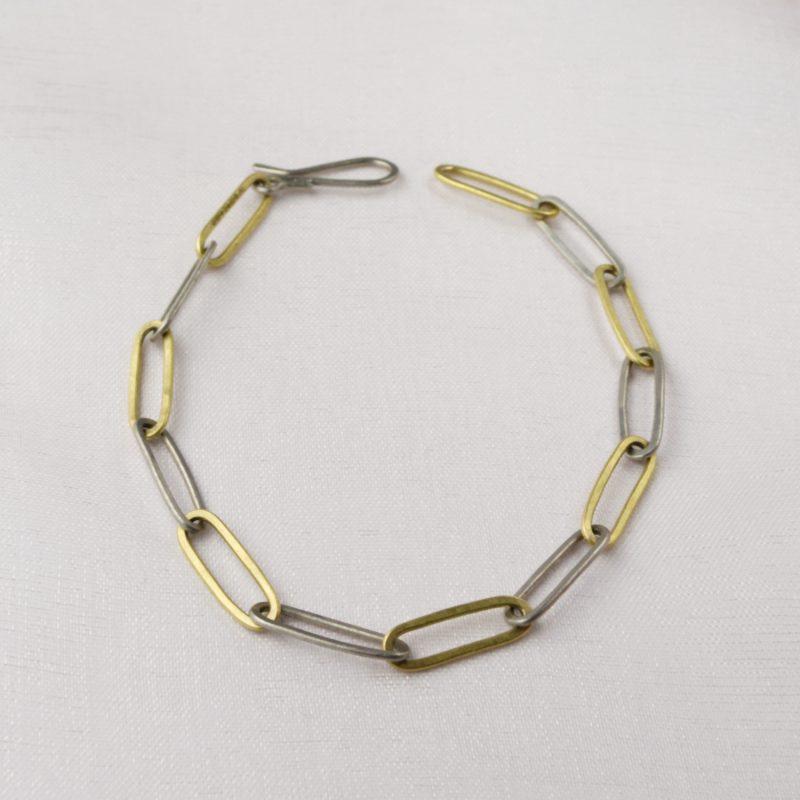 Fine Forged Link Bracelet in Gold and Platinum-Cox and Power